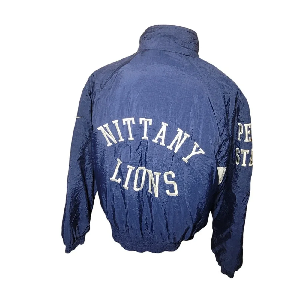 Vintage 90s Nike Penn State Nittany Lions Puffer Jacket Mens Size‎ Medium Blue